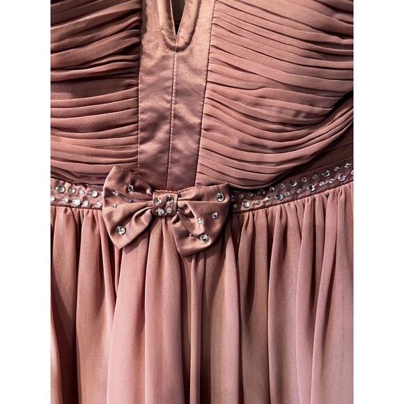 Pixie Lott Lipsy London Dress Sz 8 Rose Embellished Prom Bow Front Bling New - Picture 3 of 14